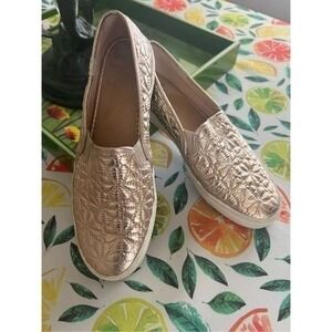 Kate Spade x Keds Rose Gold Quilted Slip on Flats 9.5